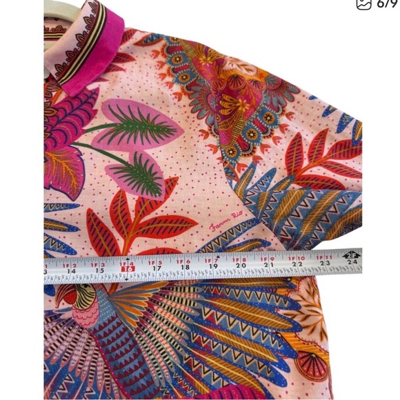 Farm rio | Macaw Scarf Shirt | Macaw Scarf Pink | M - Picture 5 of 11